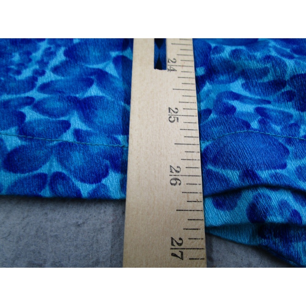 Otaheite Maui Vintage Blue Tropical Floral Kimono Robe Wrap Top Short Hawaiian - Picture 7 of 10
